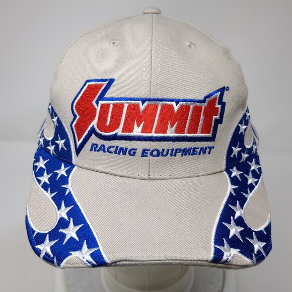 Summit Racing Equipment Strapback Baseball Hat Beige One Size Embroidered - Picture 2 of 9